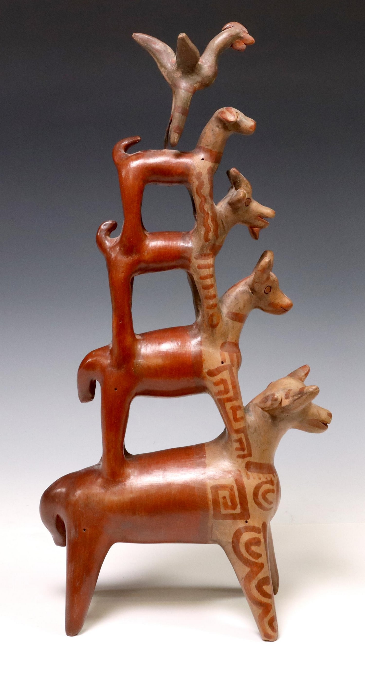 Heron Martinez Mendoza Mexican Folk Art Stirrup Spout Vessel