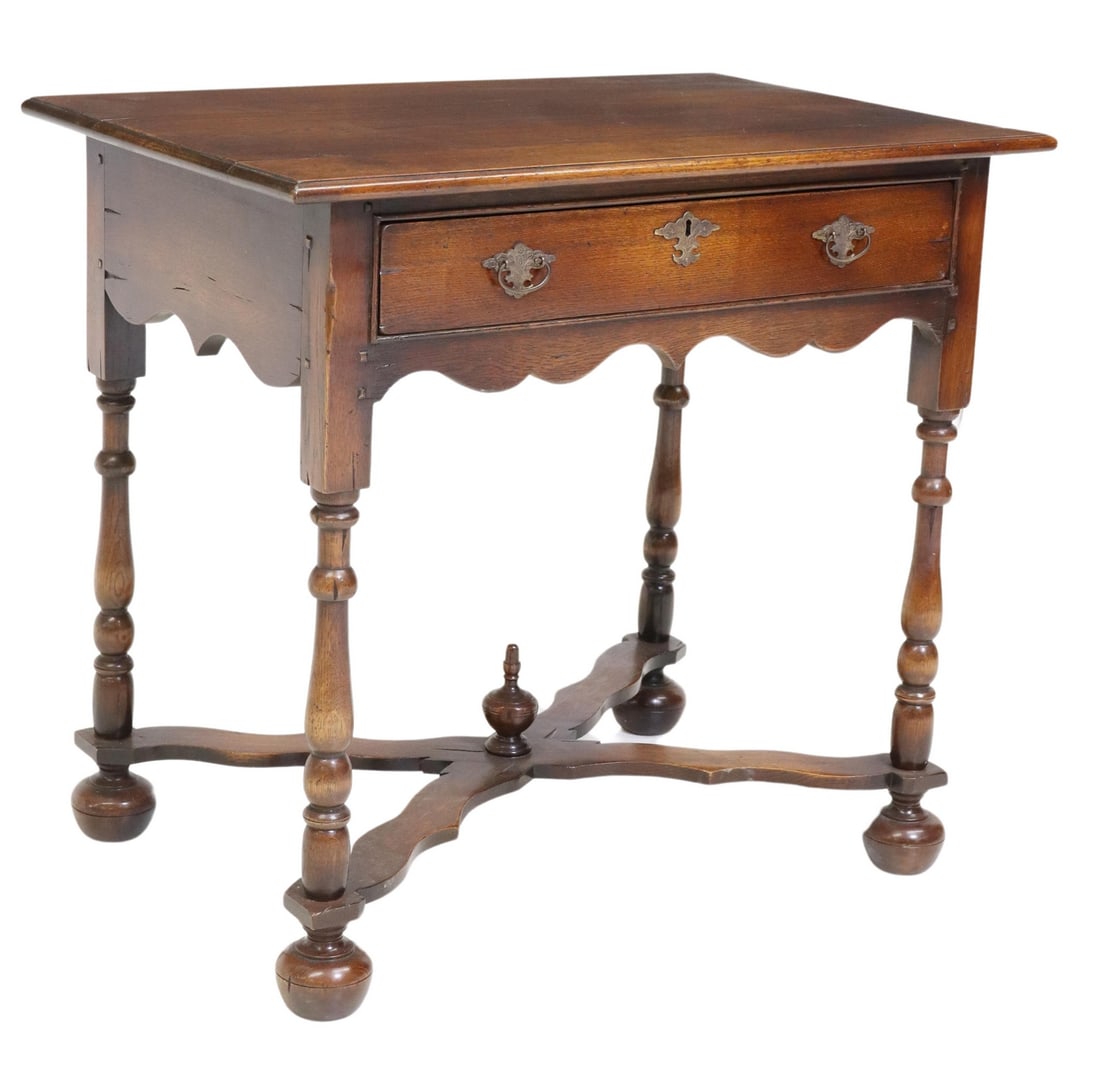 ENGLISH WILLIAM & MARY STYLE OAK LOWBOY (1 of 5)