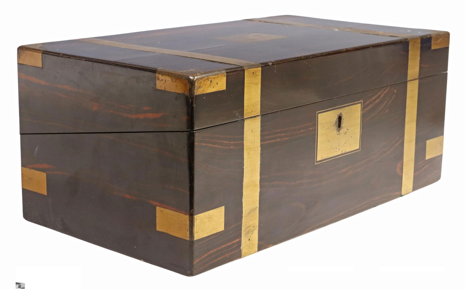 ENGLISH BRASS-MOUNTED COROMANDEL WRITING SLOPE BOX (1 of 6)