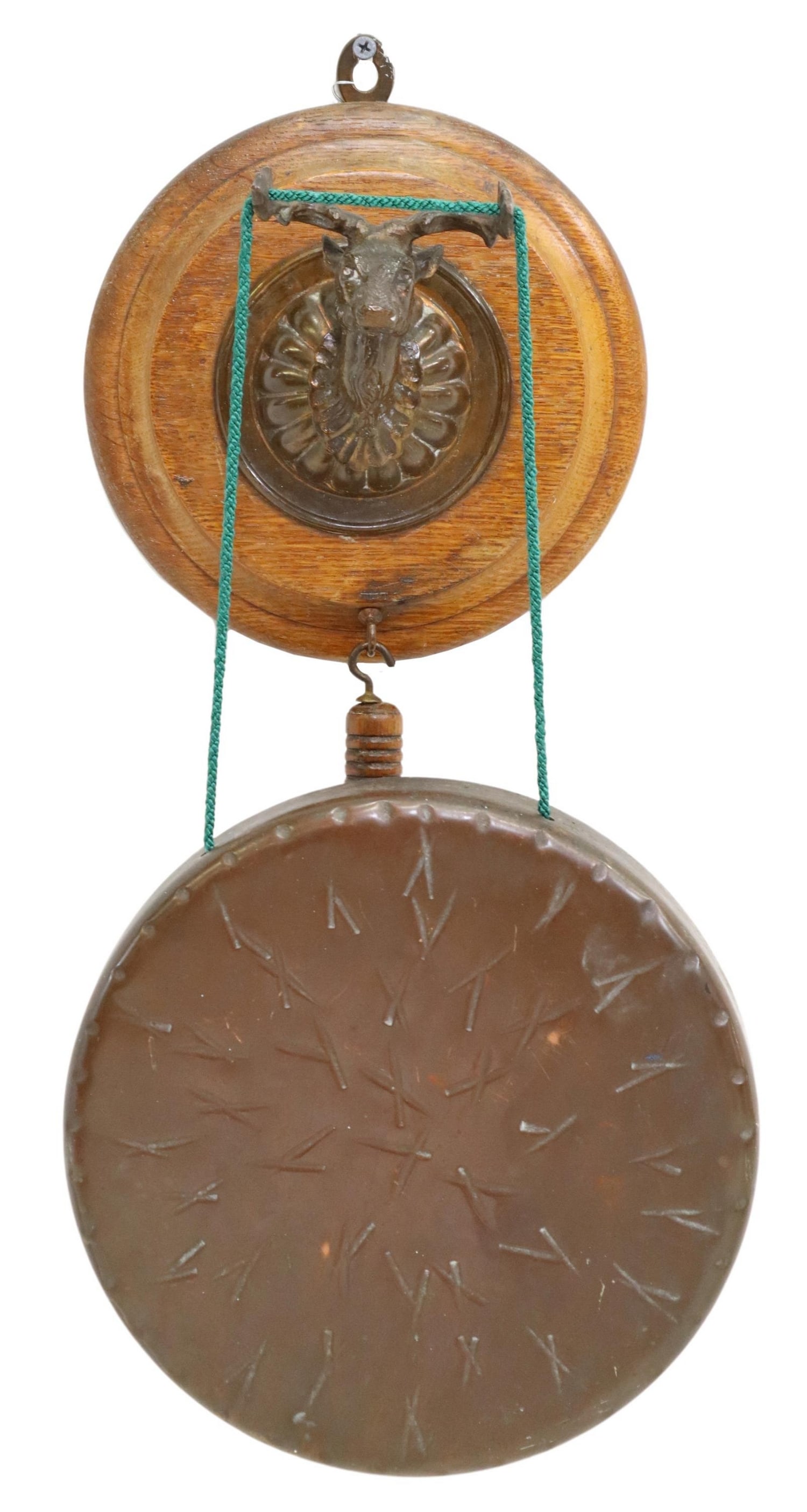 ENGLISH EDWARDIAN STAG'S HEAD DINNER GONG (1 of 5)