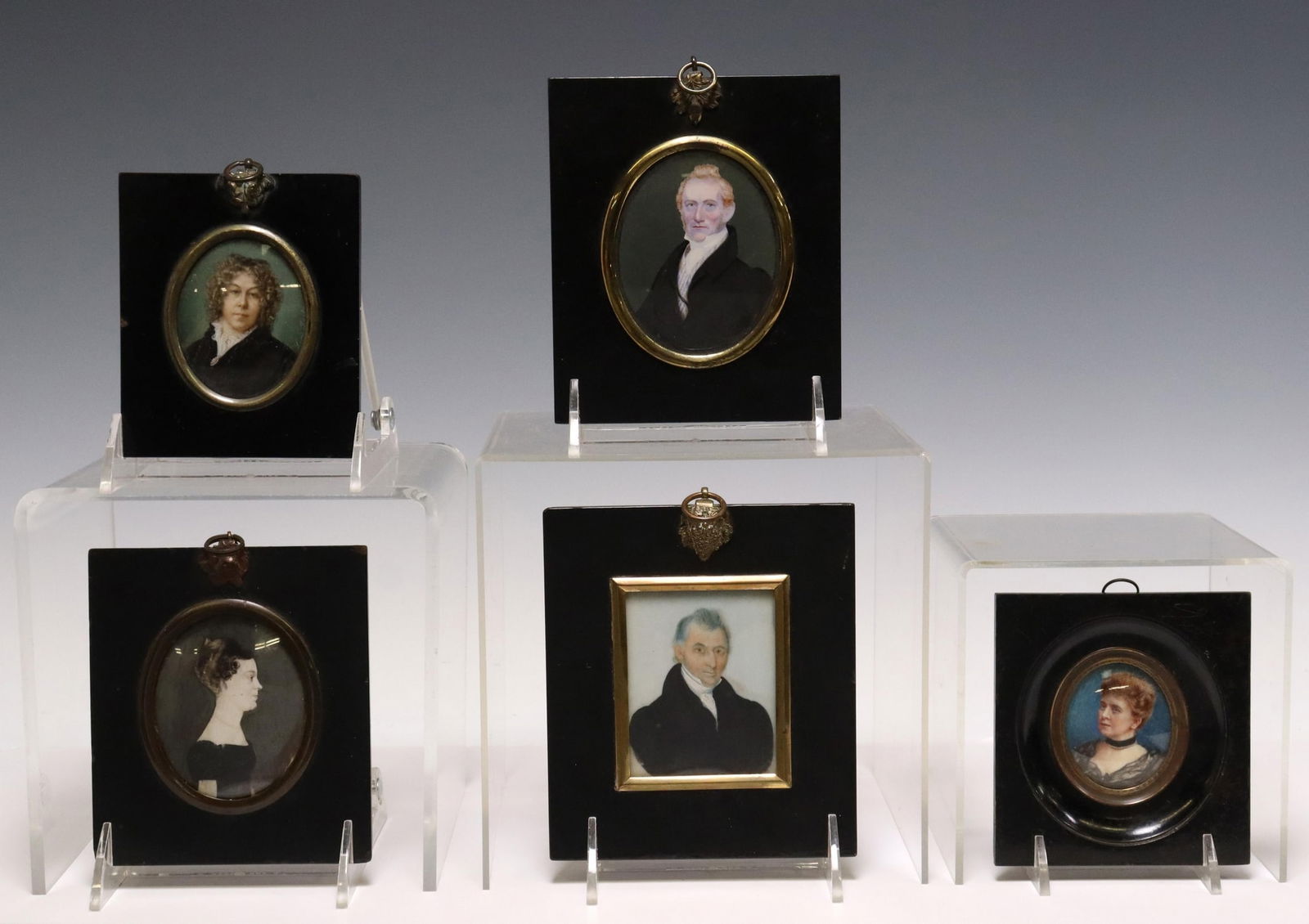(5) FRAMED WATERCOLOR PORTRAIT MINIATURES (1 of 5)
