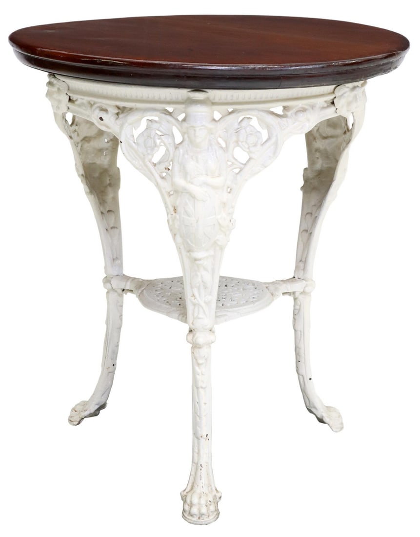ENGLISH PAINTED CAST IRON BRITANNIA PUB TABLE (1 of 4)