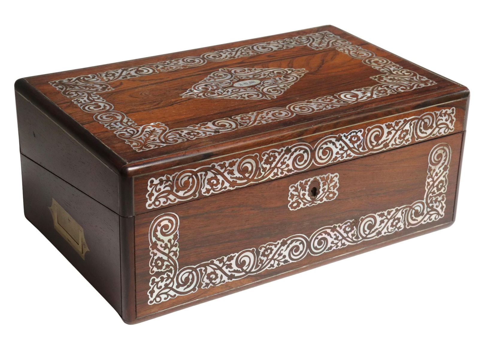ENGLISH MOTHER-OF-PEARL INLAID ROSEWOOD LAP DESK (1 of 9)