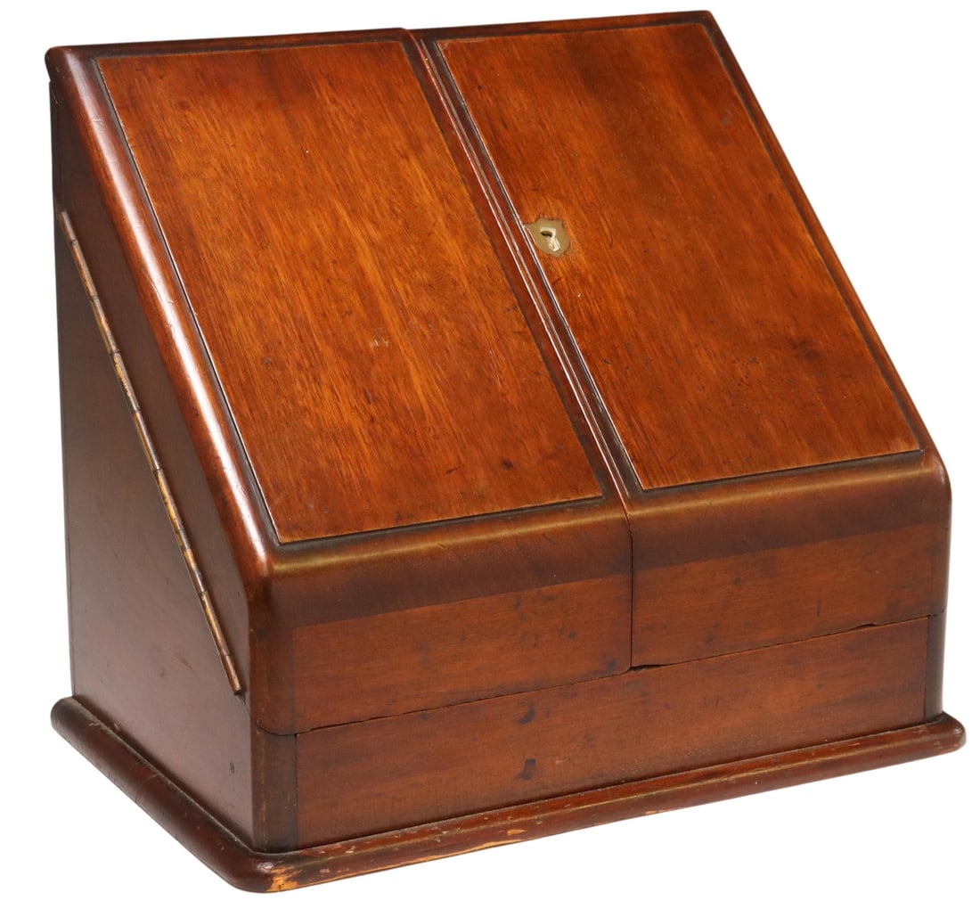 ENGLISH VICTORIAN MAHOGANY CORRESPONDENCE BOX (1 of 4)