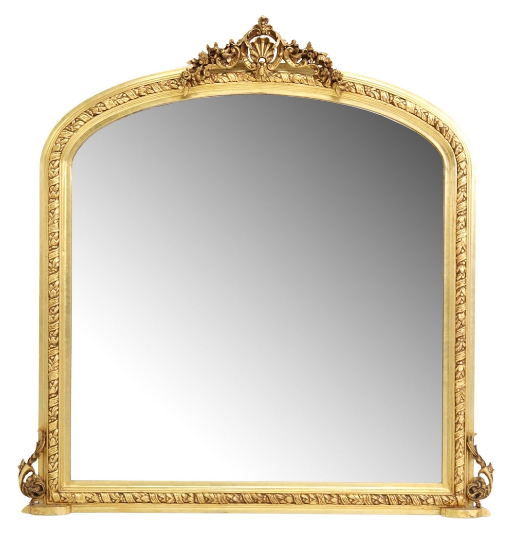 LOUIS XV STYLE GILT MIRROR, 60" X 57" (1 of 3)