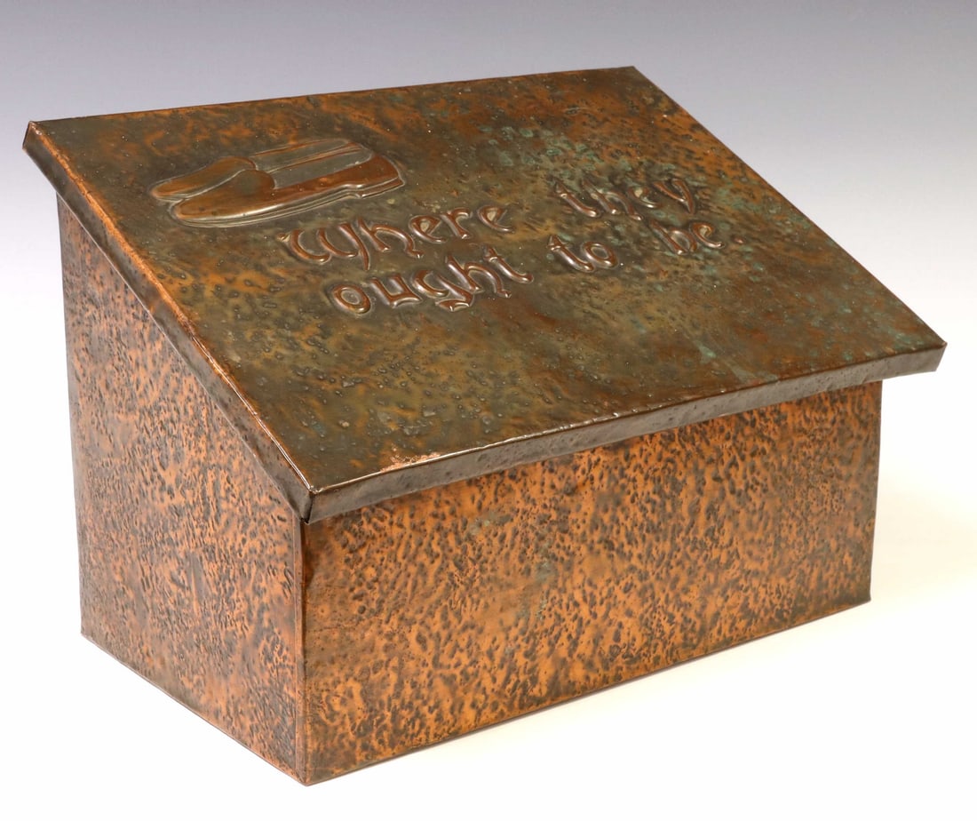 ENGLISH HAMMERED COPPER CLAD SLIPPER BOX (1 of 5)