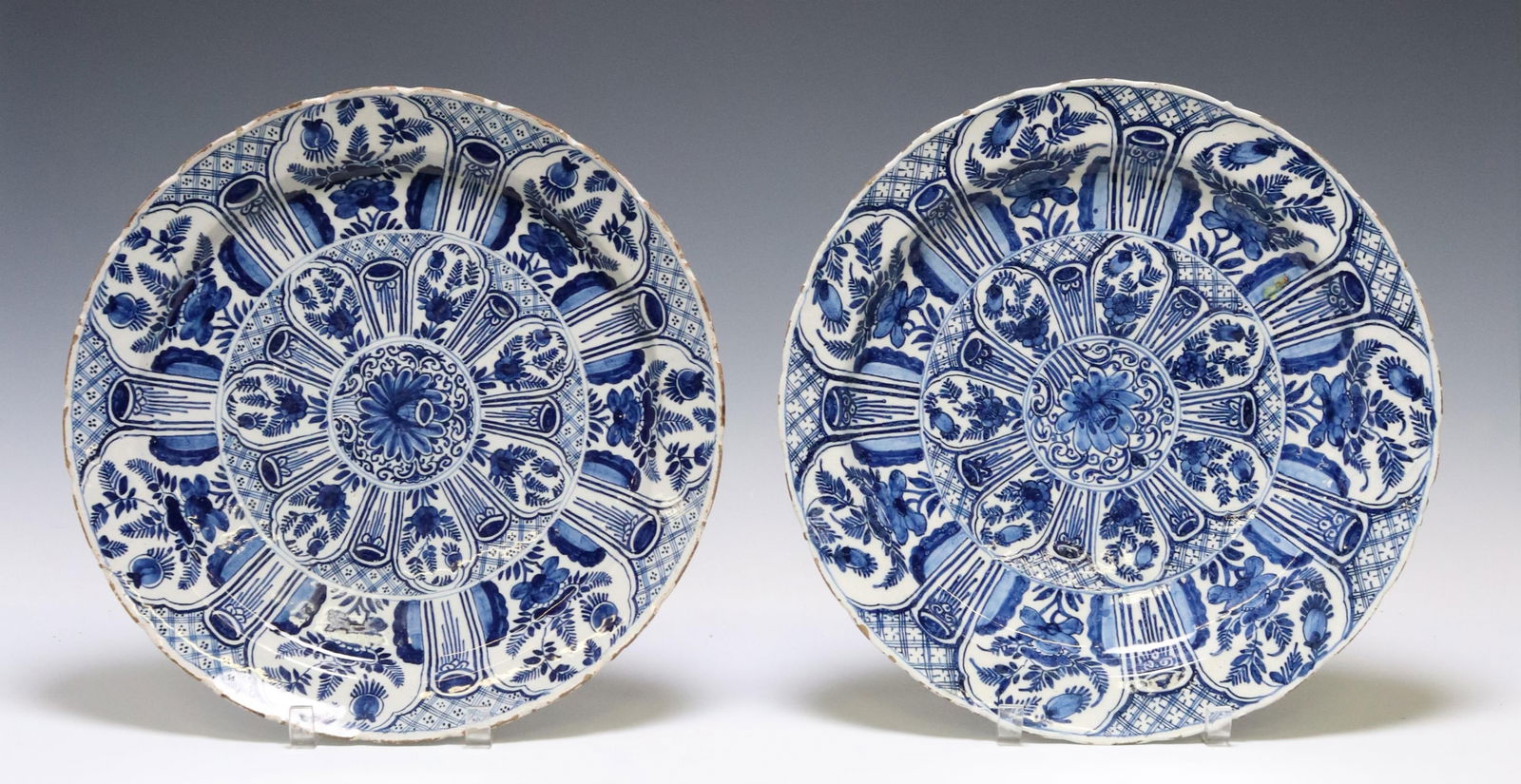 (2) LARGE DELFT CHINOISERIE BLUE & WHITE CHARGERS (1 of 3)