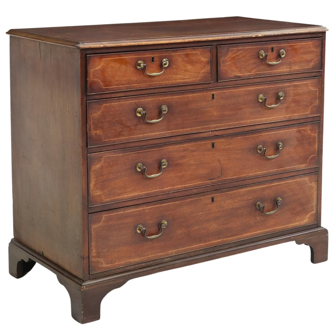 ENGLISH GEORGIAN PERIOD INLAID MAHOGANY CHEST (1 of 5)