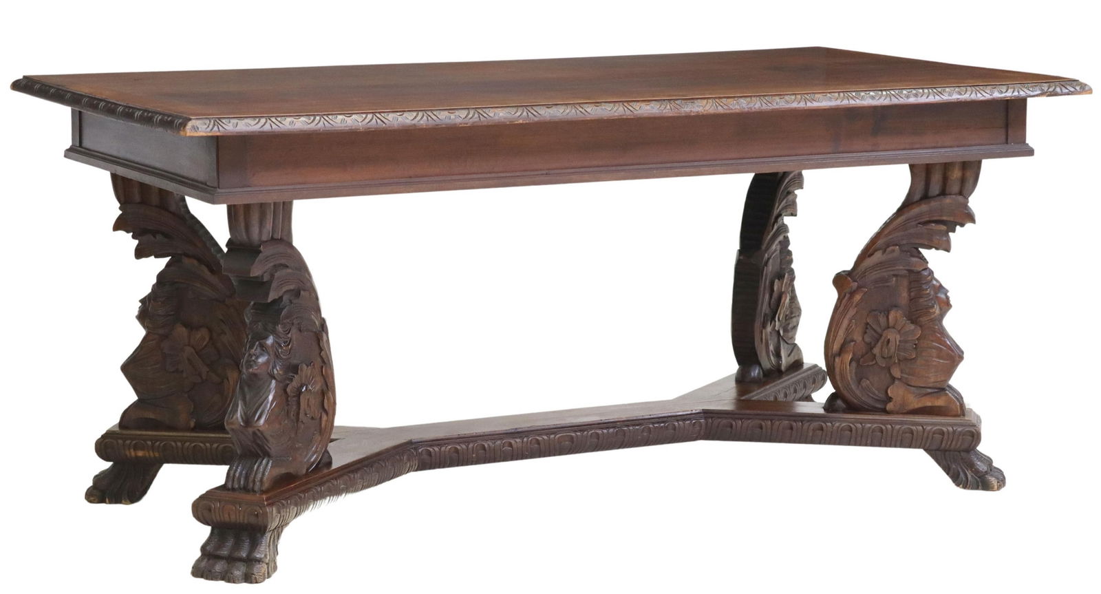 ITALIAN RENAISSANCE REVIVAL WALNUT DINING TABLE (1 of 5)