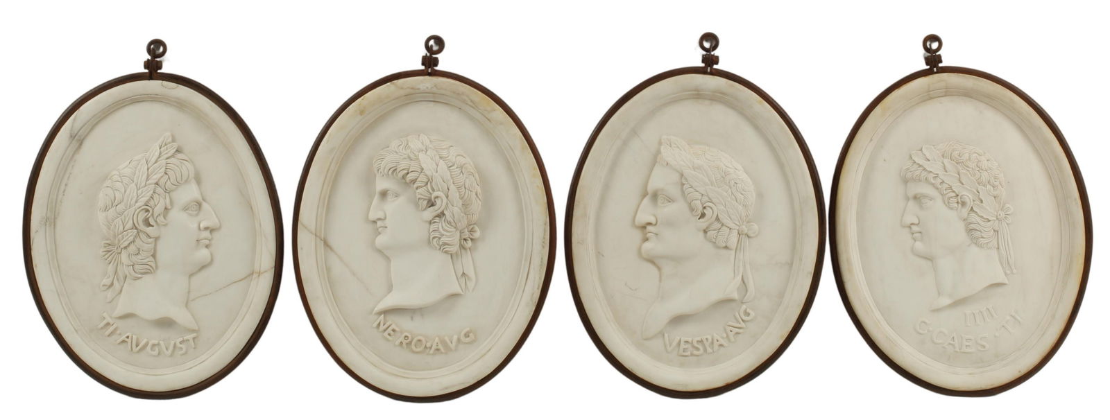 (4) CARRARA MARBLE ROMAN EMPEROR PORTRAIT PLAQUES (1 of 3)