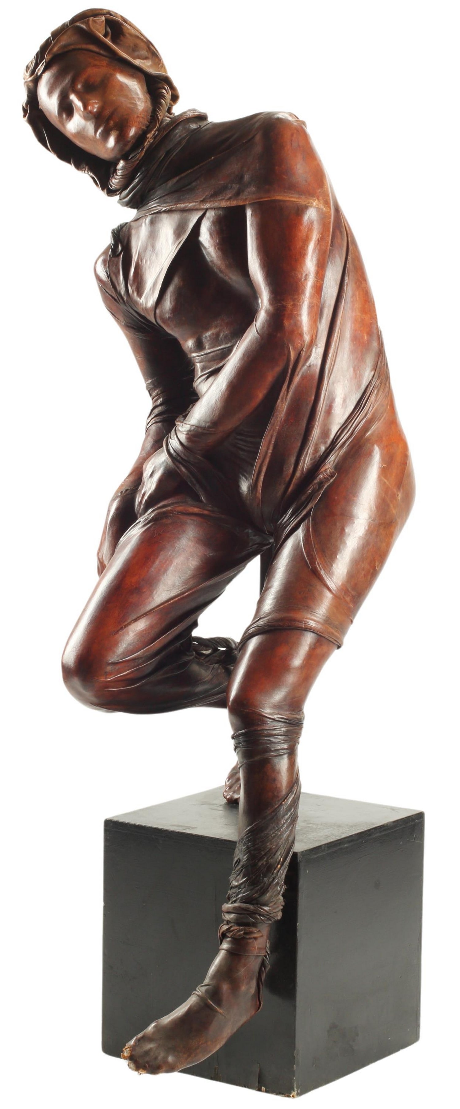 BRUNO BARATIER (B.1950) LEATHER-CLAD SCULPTURE (1 of 5)