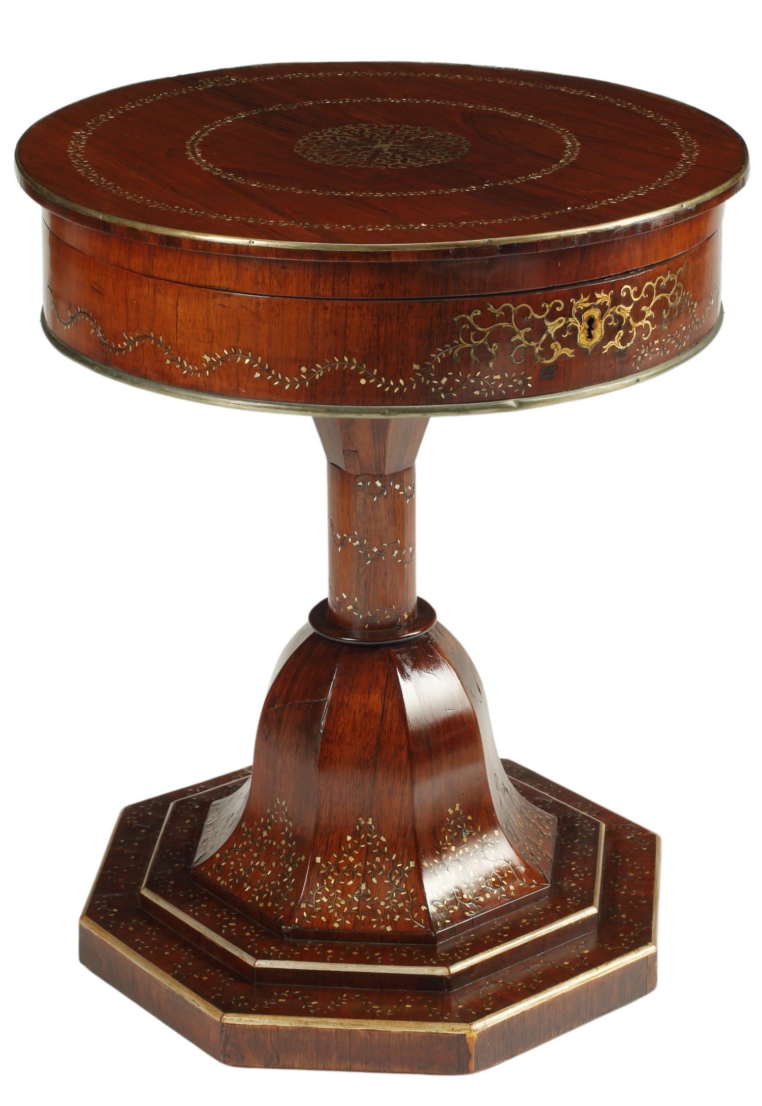 BIEDERMEIER STYLE INLAID LIFT-TOP WORK TABLE (1 of 5)