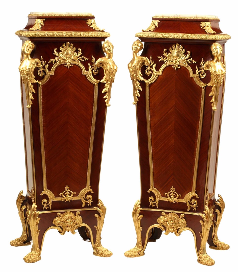 (2) LOUIS XV STYLE ORMOLU-MOUNTED PEDESTALS (1 of 5)