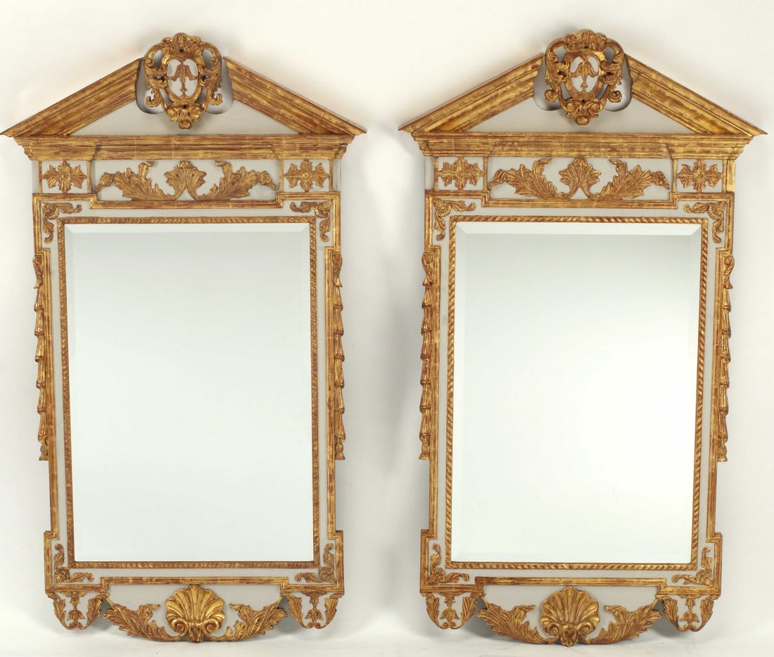 (2) GEORGE II STYLE PARCEL GILT & PAINTED MIRRORS (1 of 4)