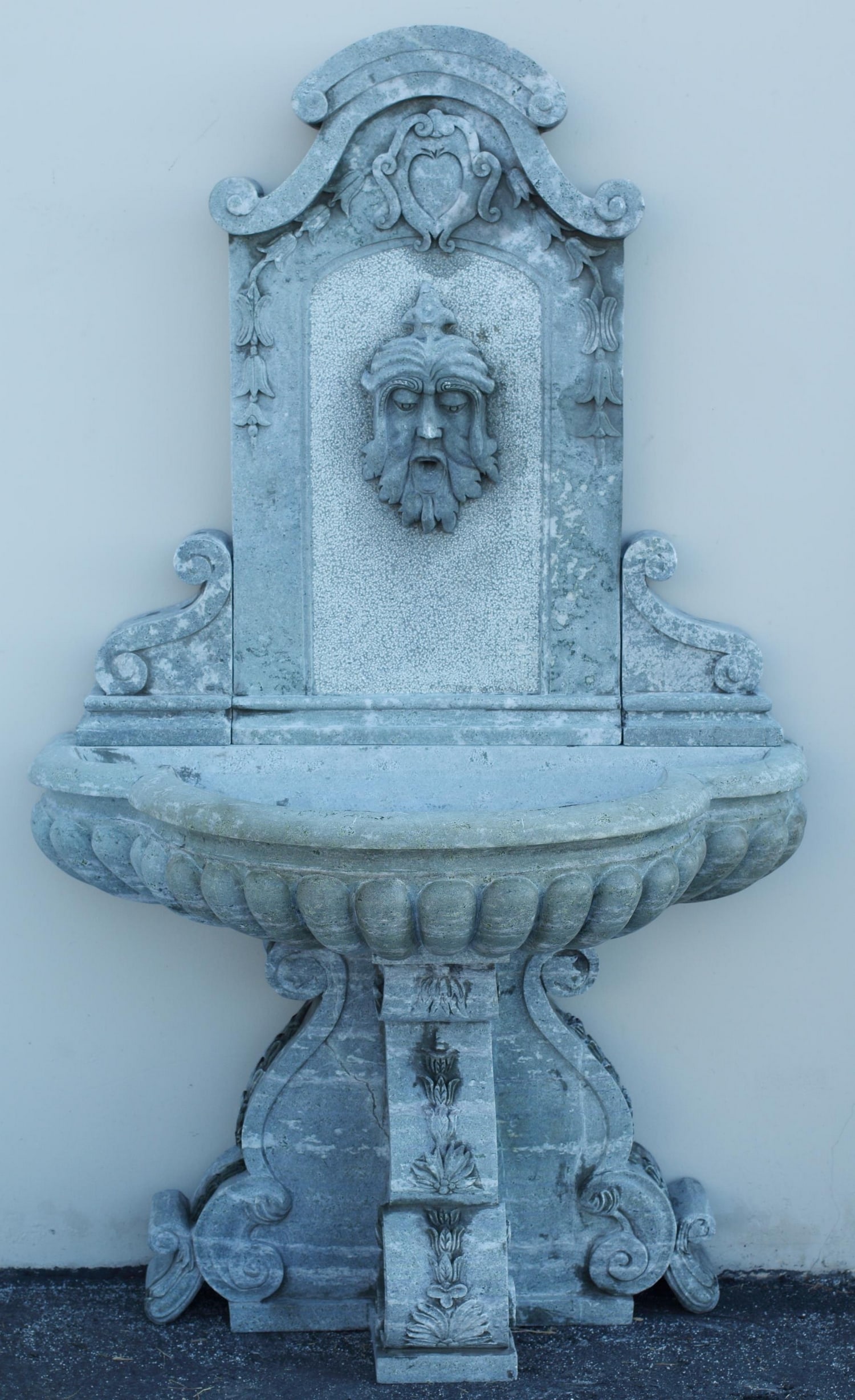 CARVED VARIEGATED MARBLE GARDEN FOUNTAIN (1 of 4)