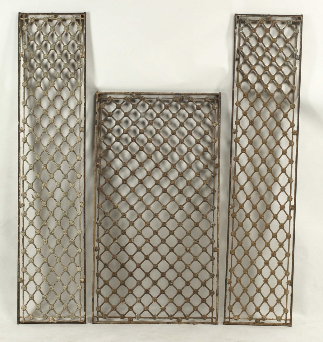 (3) ARCHITECTURAL IRON WINDOW GUARDS / PANELS (1 of 4)
