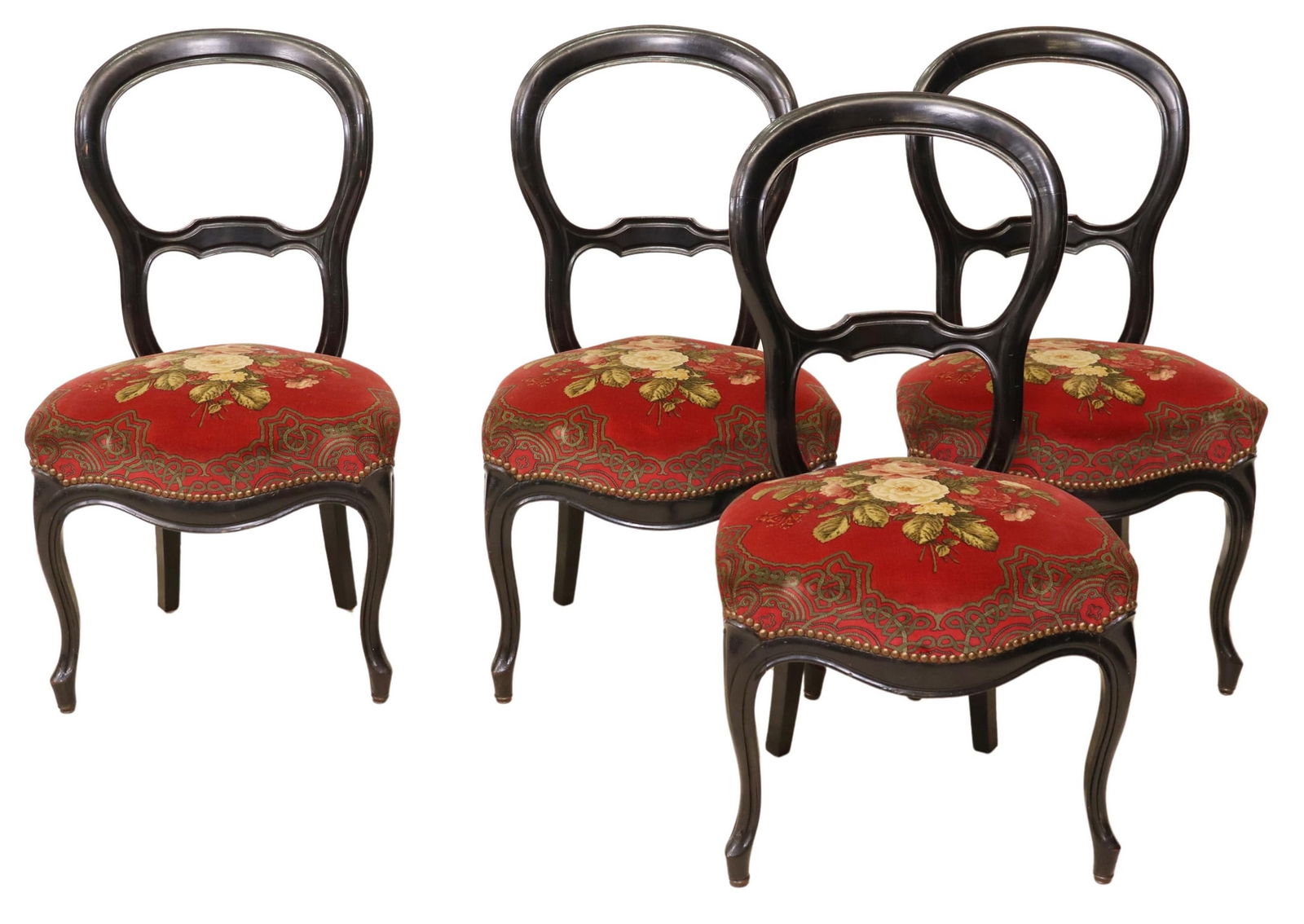 4) FRENCH NAPOLEON III PERIOD EBONIZED SIDE CHAIRS (1 of 4)