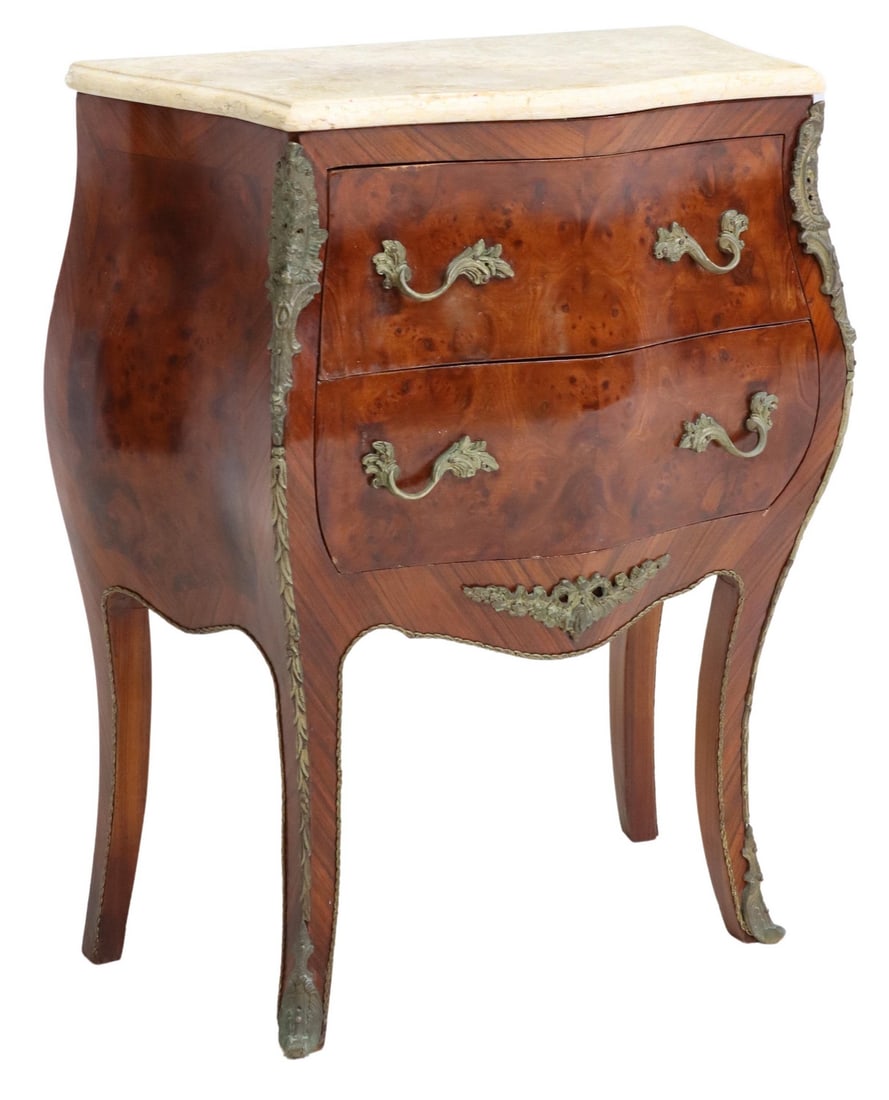 PETITE LOUIS XV STYLE MARBLE-TOP COMMODE (1 of 5)