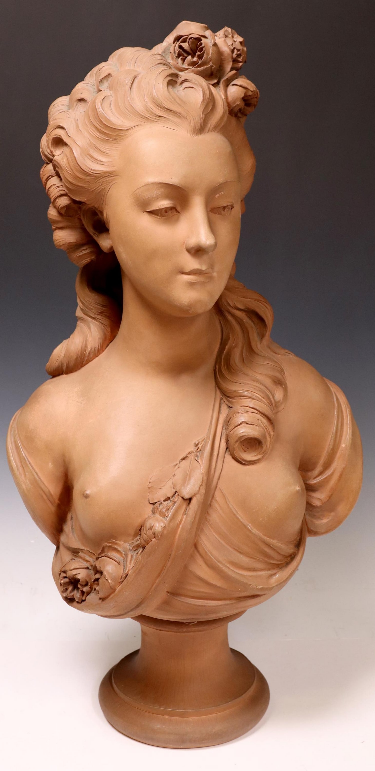 AFTER JEAN-JACQUES CAFFIERI TERRACOTTA BUST (1 of 4)