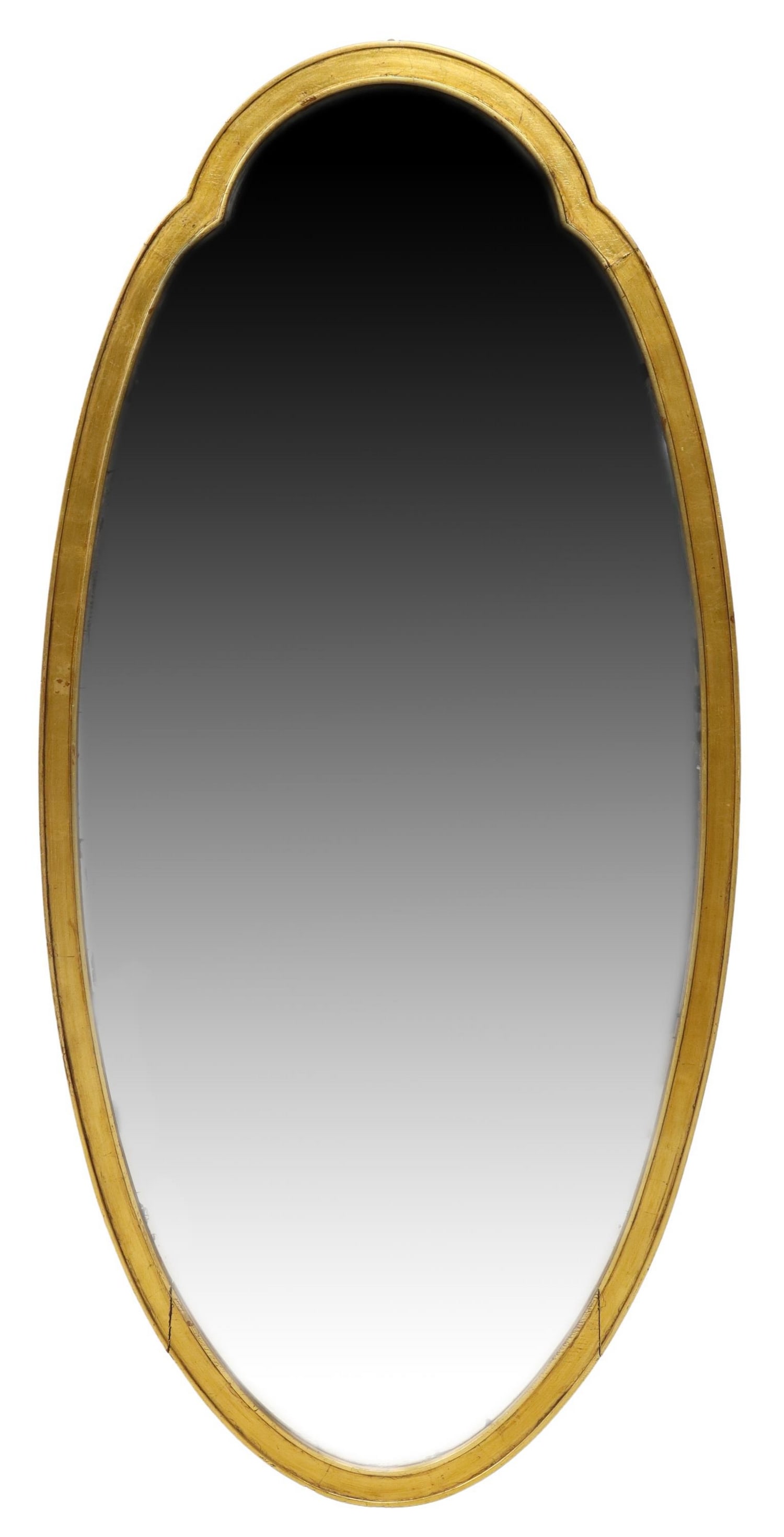 LARGE ITALIAN GILT PAINTED BEVELED OVAL MIRROR (1 of 3)