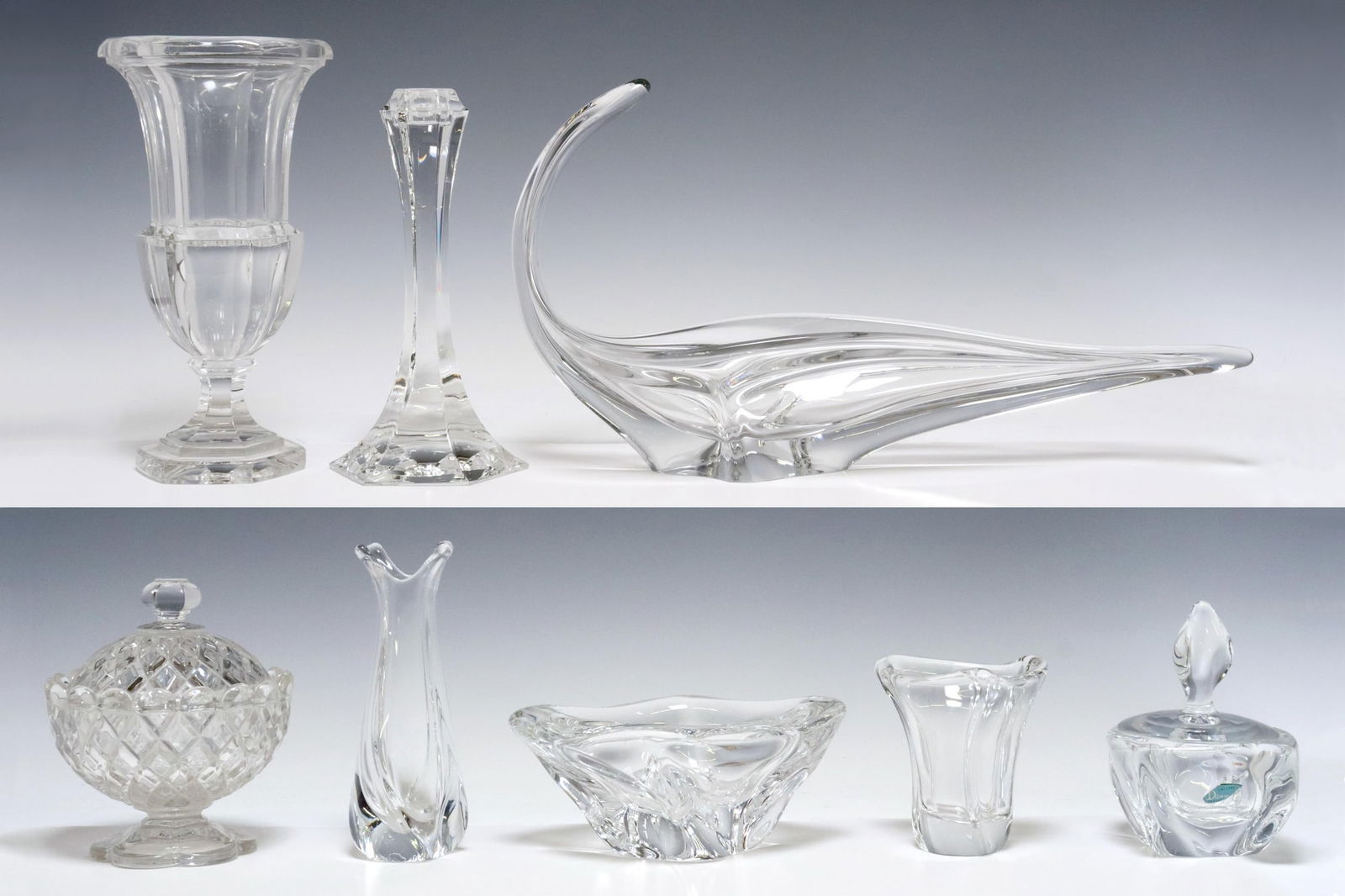 8) FRENCH CRYSTAL & GLASS TABLEWARE, DAUM & OTHERS (1 of 4)