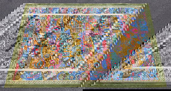 ESTATE MODERN HAND-TIED RUG, 7'10" X 5'7": Estate hand-tied rug, approx 7'10"l, 5'7"w **Please Note: All of the rugs offered in this auction would likely benefit from a professional cleaning. Estate rugs may show some wear and imperfections. P