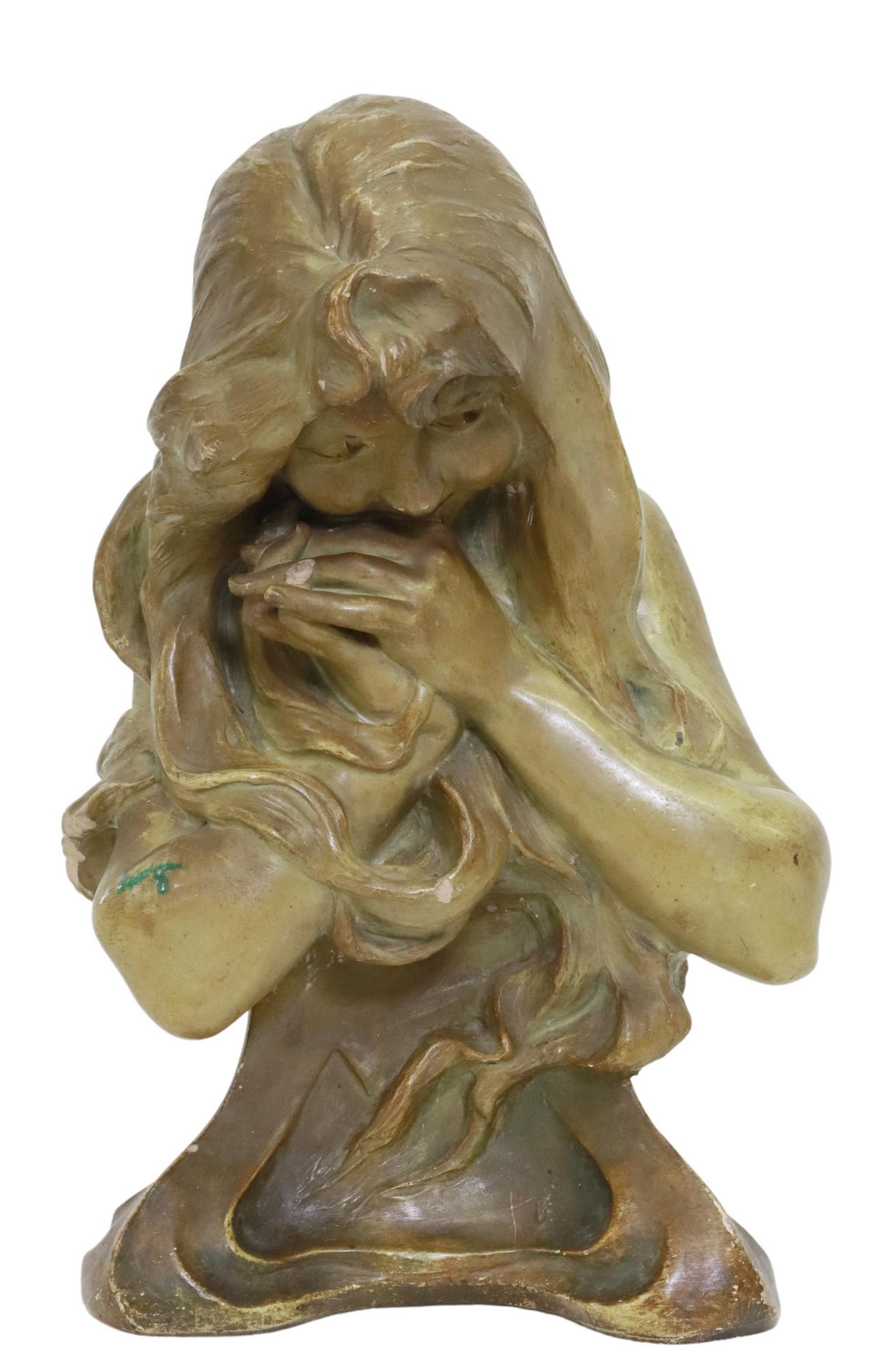 AFTER LEO ROUSSEL (D.1943) ART NOUVEAU FEMALE BUST (1 of 5)