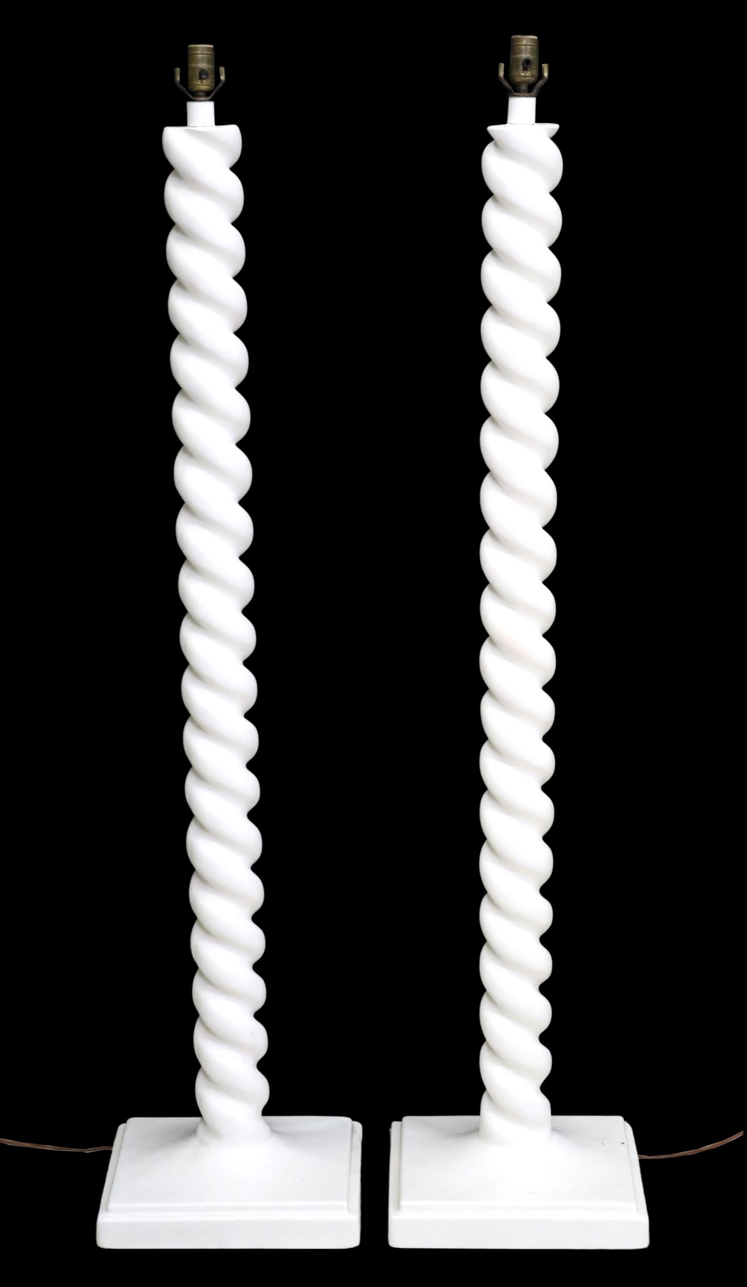 (2) MICHAEL TAYLOR STYLE PLASTER TWIST FLOOR LAMPS (1 of 3)