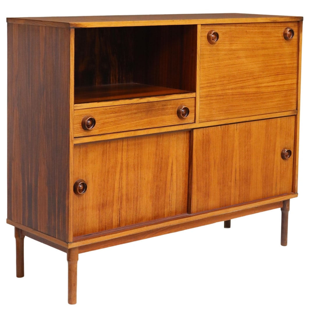 ITALIAN MID-CENTURY MODERN ROSEWOOD BAR CABINET (1 of 7)