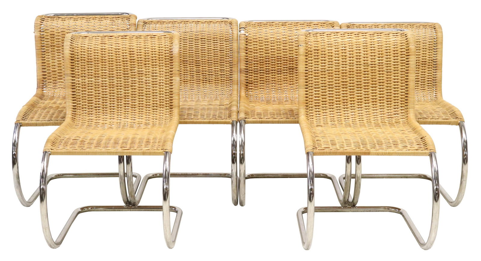 (6) MANNER OF VAN DER ROHE CANTILEVER SIDE CHAIRS (1 of 3)