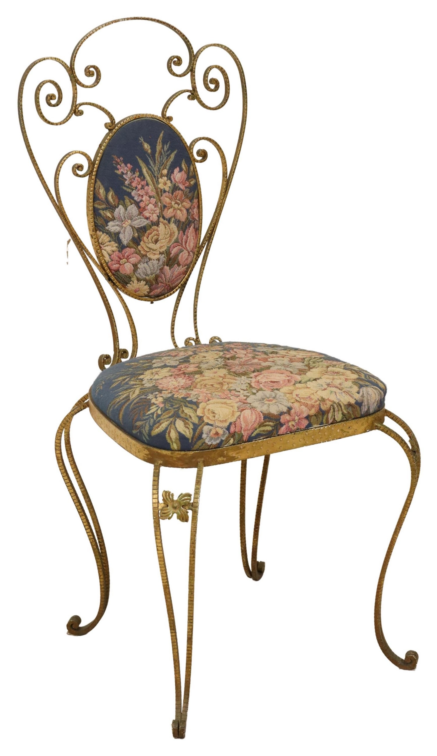 PIER LUIGI COLLI (ATTRIB) MODERN GILT IRON CHAIR (1 of 3)