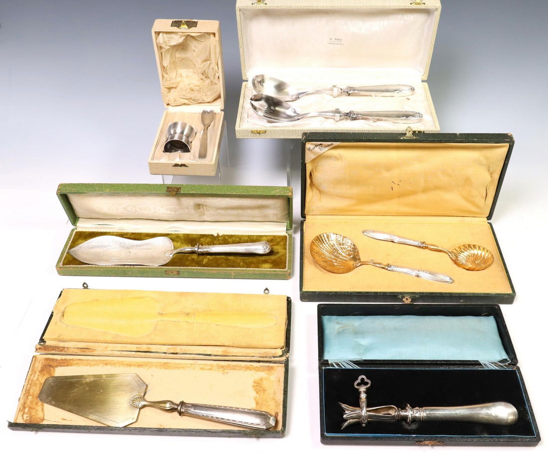 (9) CASED SILVERPLATE & SILVER-HANDLED FLATWARE (1 of 9)