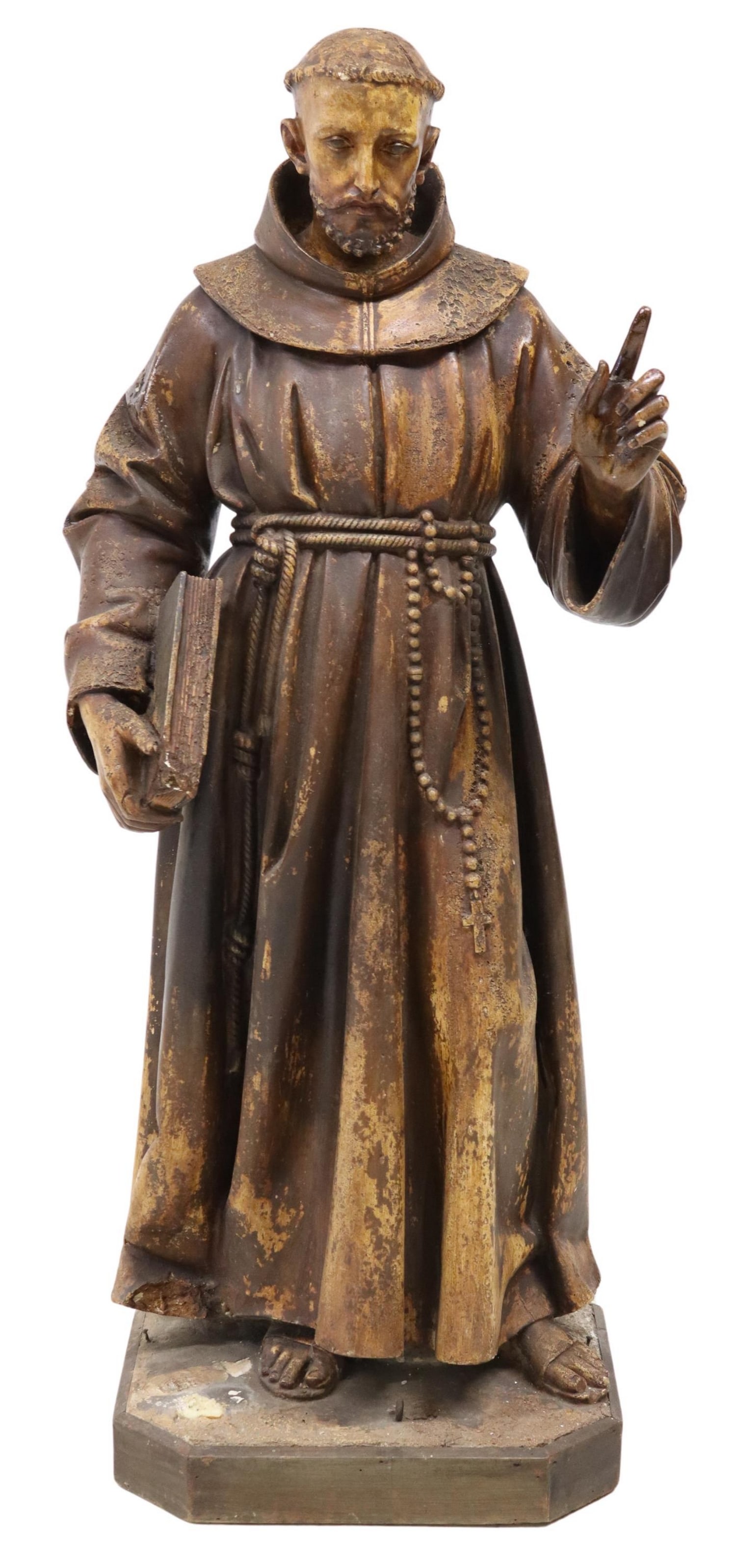 CAST PLASTER ALTAR FIGURE ST FRANCIS OF ASSISI 48" (1 of 4)