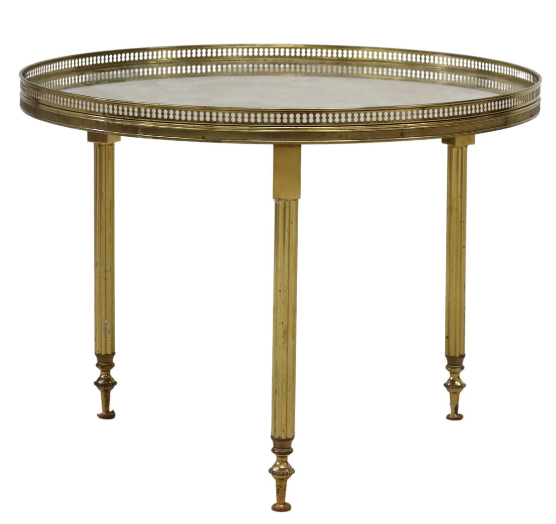 FRENCH GILT METAL MIRRORED GLASS TOP COFFEE TABLE (1 of 3)