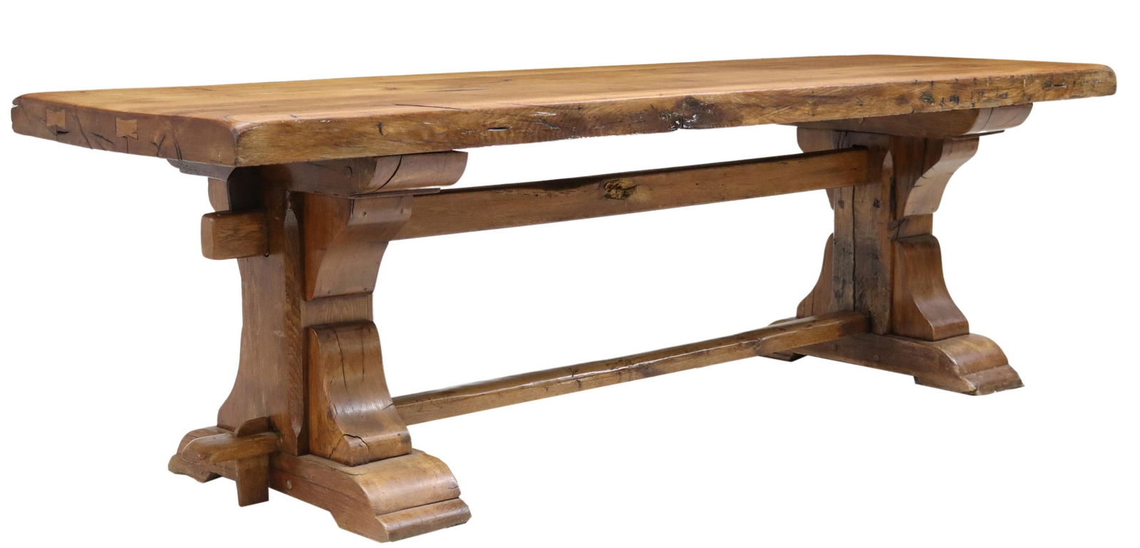 FRENCH OAK REFECTORY TRESTLE TABLE (1 of 4)