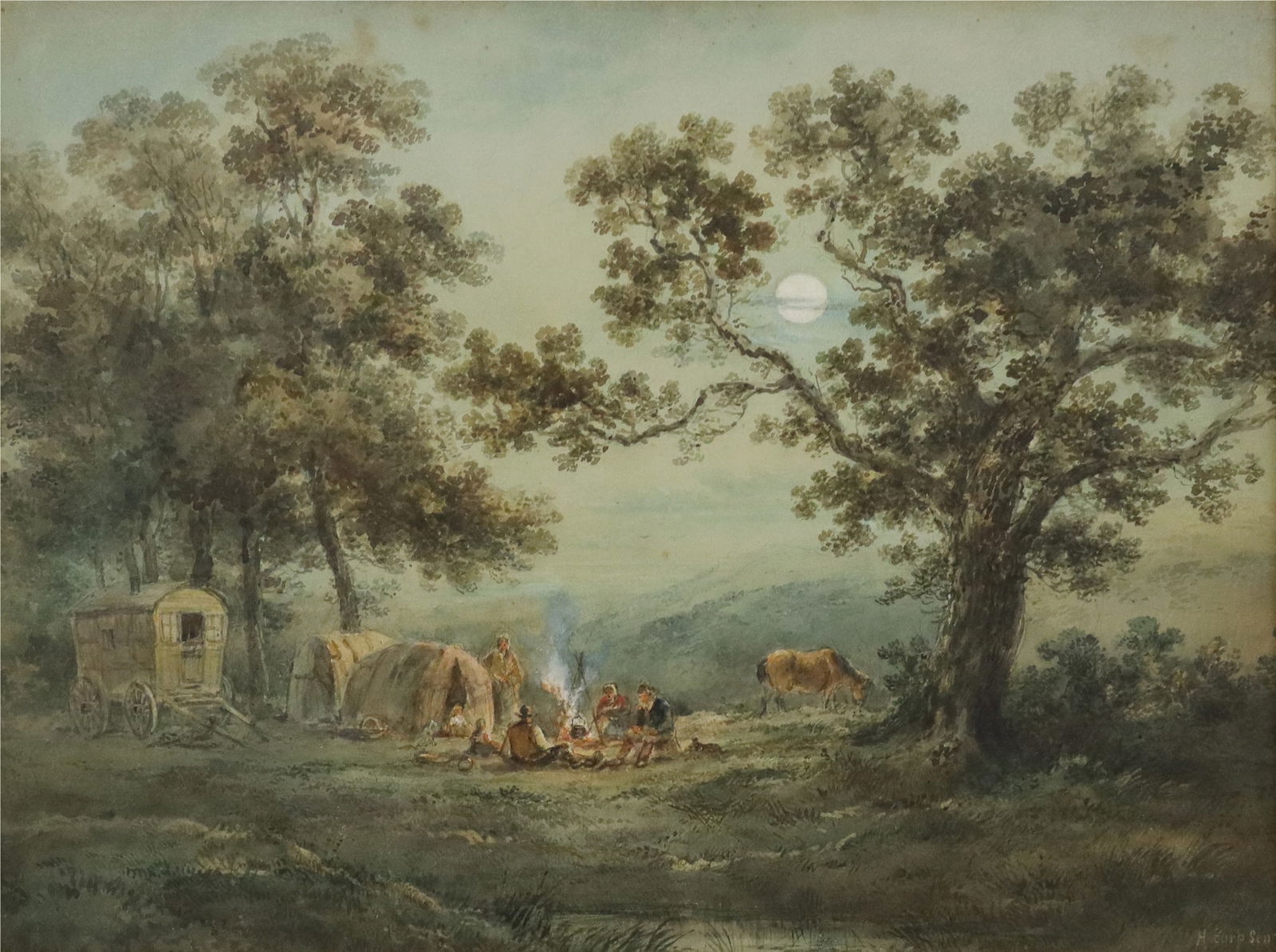 WILLIAM HENRY EARP SR. (D.1914) WATERCOLOR SURREY (1 of 5)