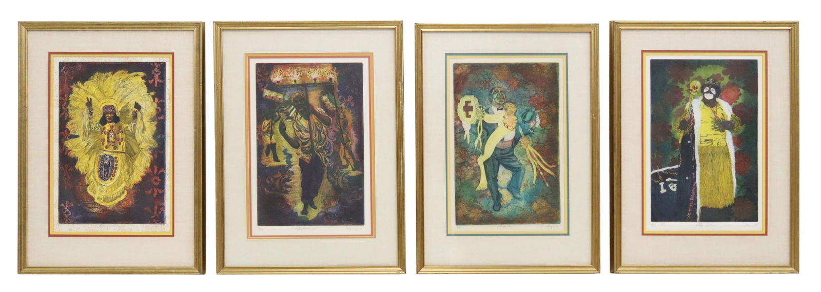 (4) PHILLIP SAGE (B.1942) MARDI GRAS ETCHINGS (1 of 7)