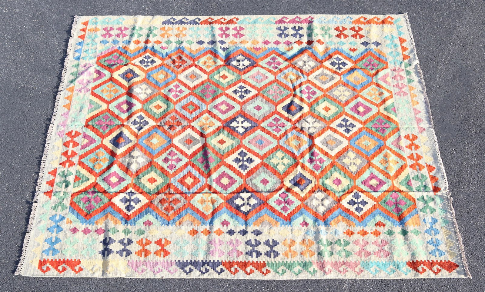 HAND-TIED KILIM RUG, 9'6" X 8' (1 of 3)