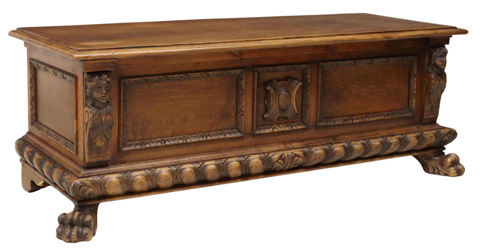 ITALIAN RENAISSANCE REVIVAL CARVED WALNUT CASSONE (1 of 4)