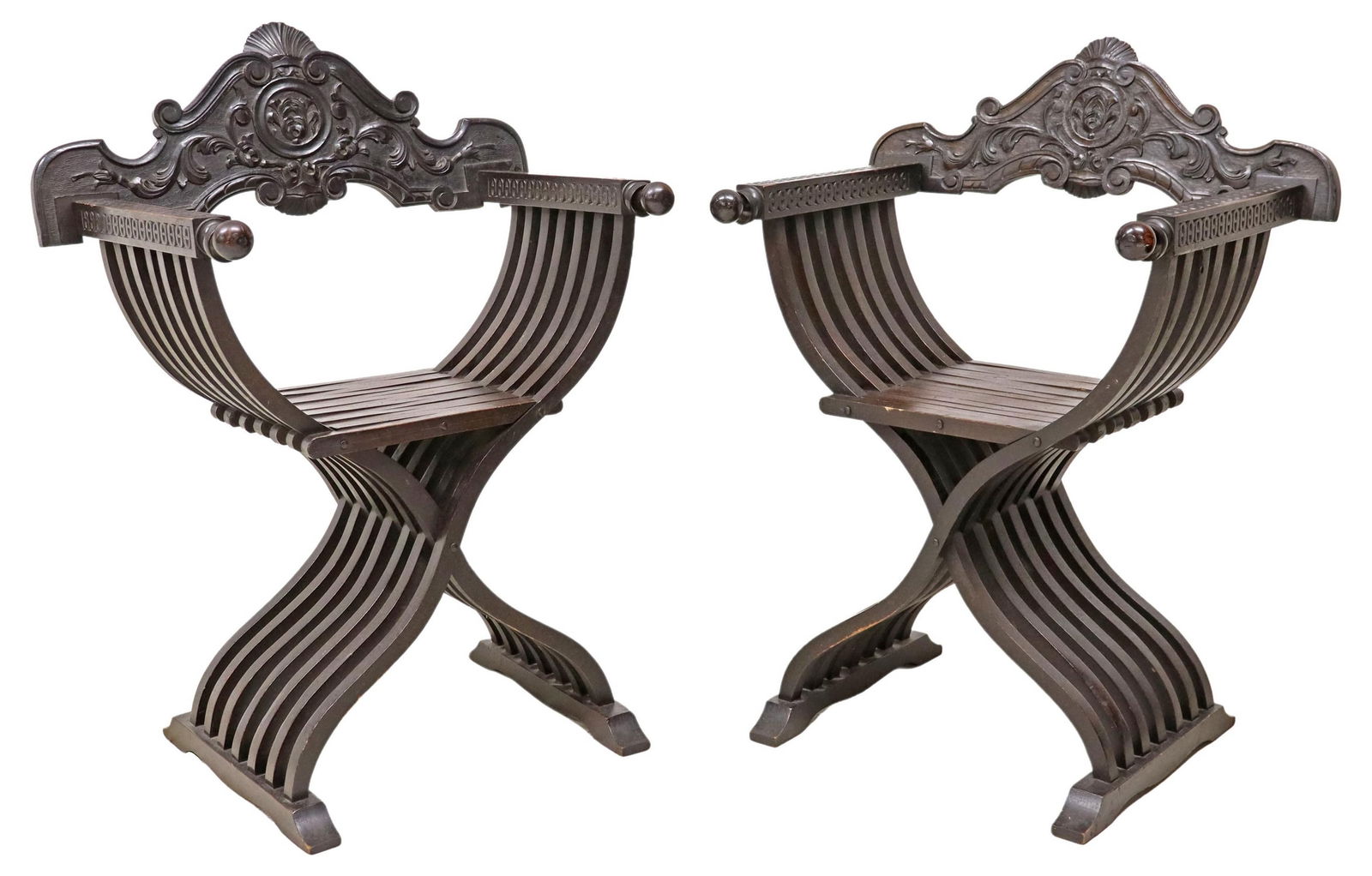 (2) ITALIAN SAVONAROLA FOLDING CHAIRS (1 of 2)