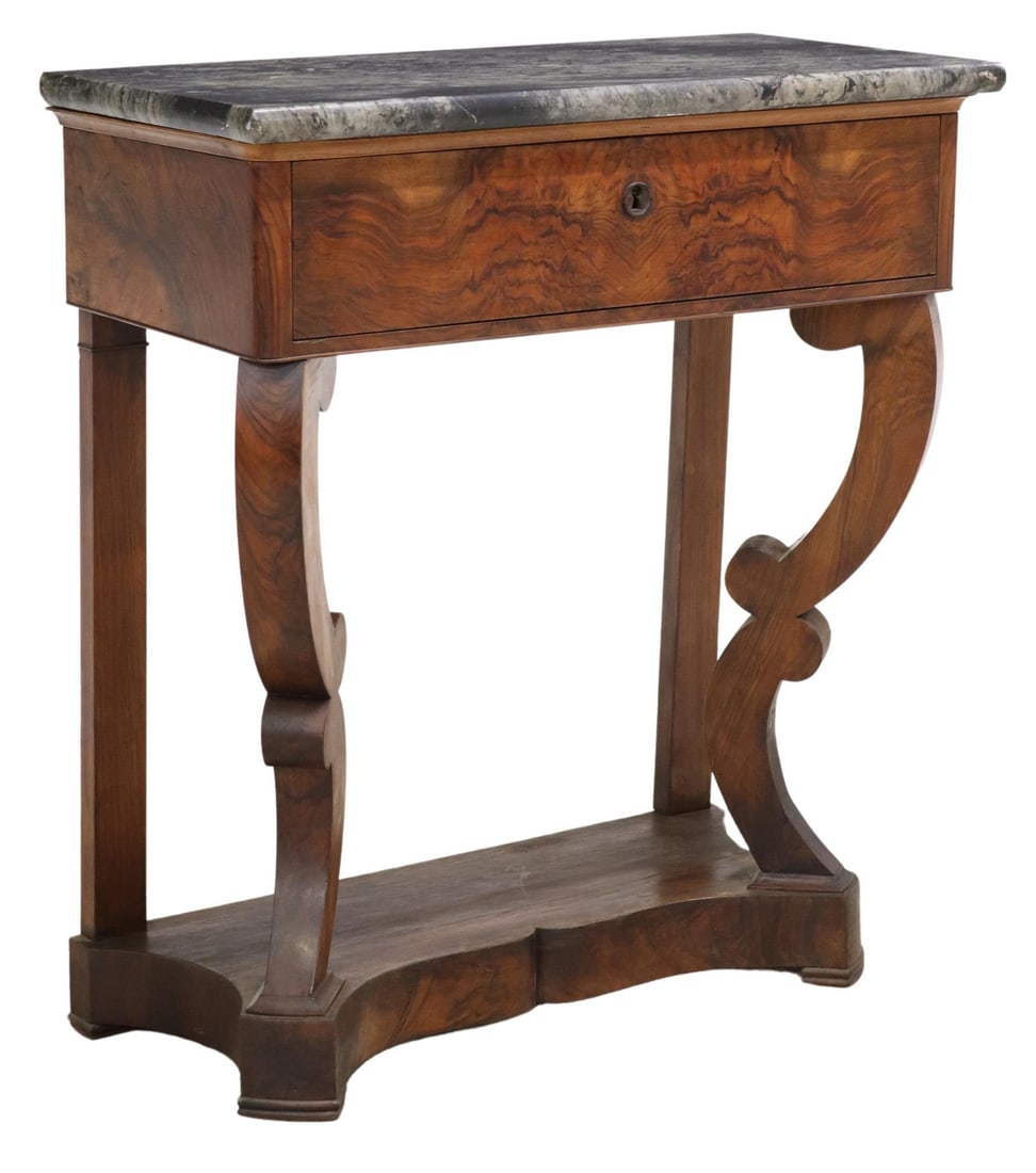 FRENCH EMPIRE STYLE WALNUT CONSOLE SECRETAIRE (1 of 6)
