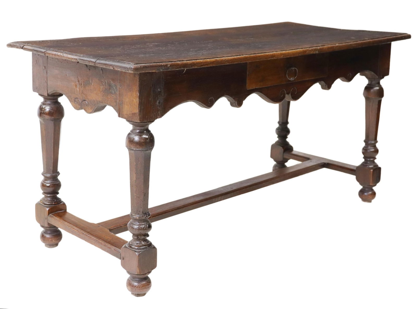 FRENCH PROVINCIAL OAK SINGLE-DRAWER TABLE, 19TH C. (1 of 5)