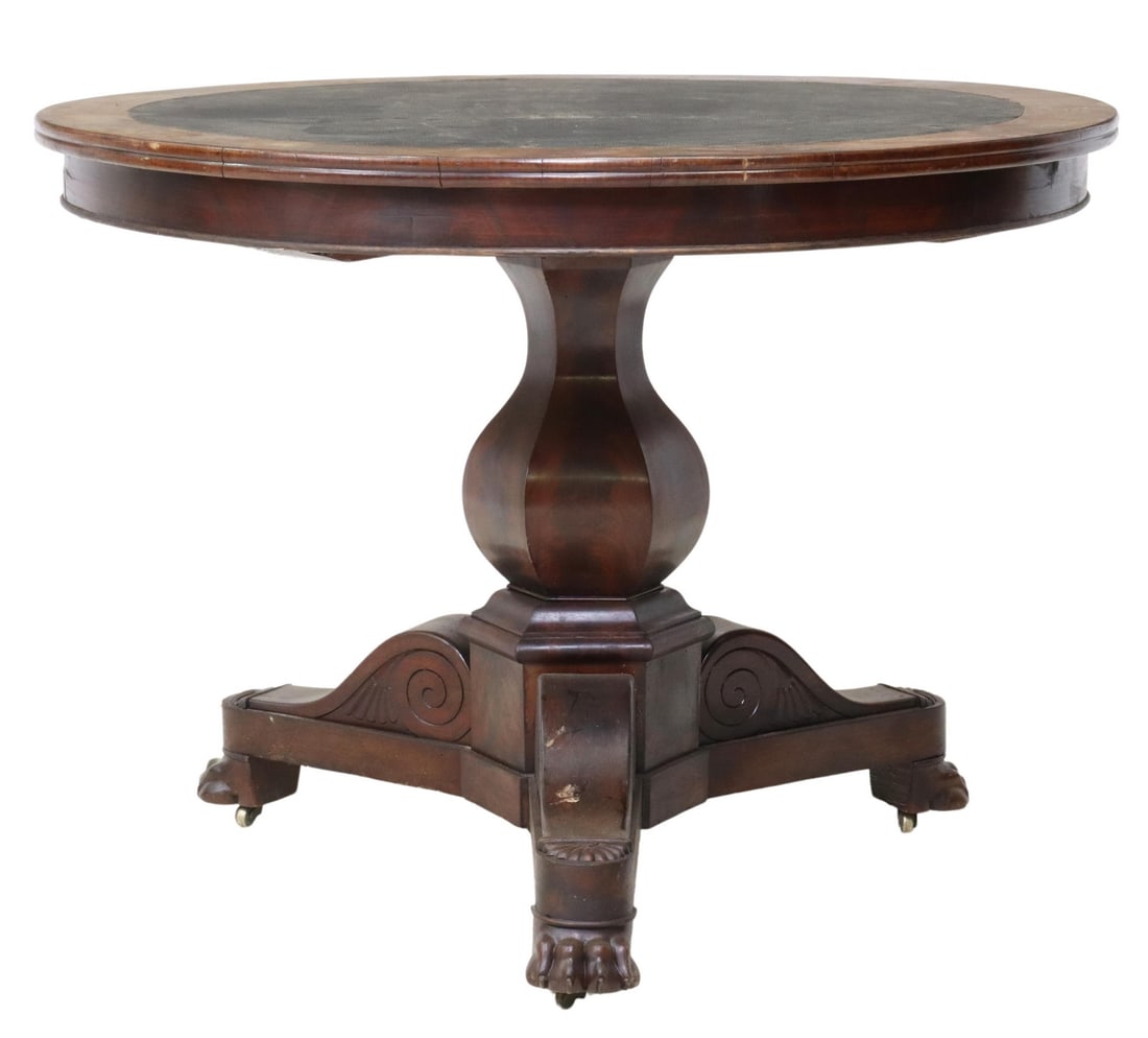 FRENCH EMPIRE STYLE MAHOGANY GUERIDON, 19TH C. (1 of 4)