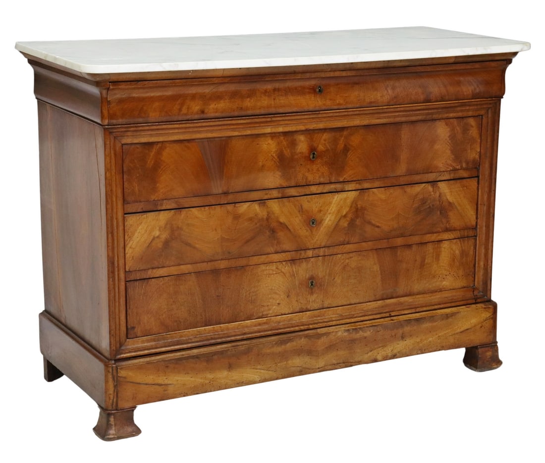 FRENCH LOUIS PHILIPPE PERIOD MARBLE-TOP COMMODE (1 of 5)