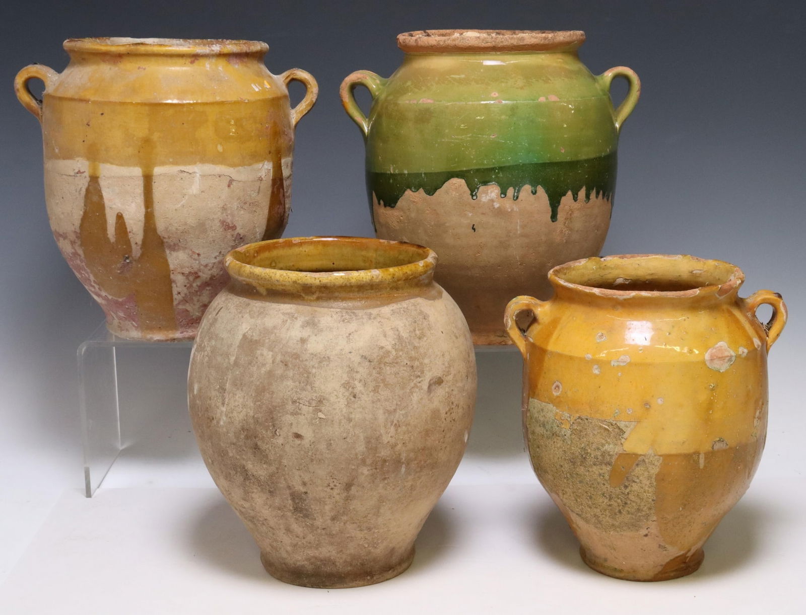 (4) FRENCH PROVINCIAL EARTHENWARE GLAZED CROCKS (1 of 3)