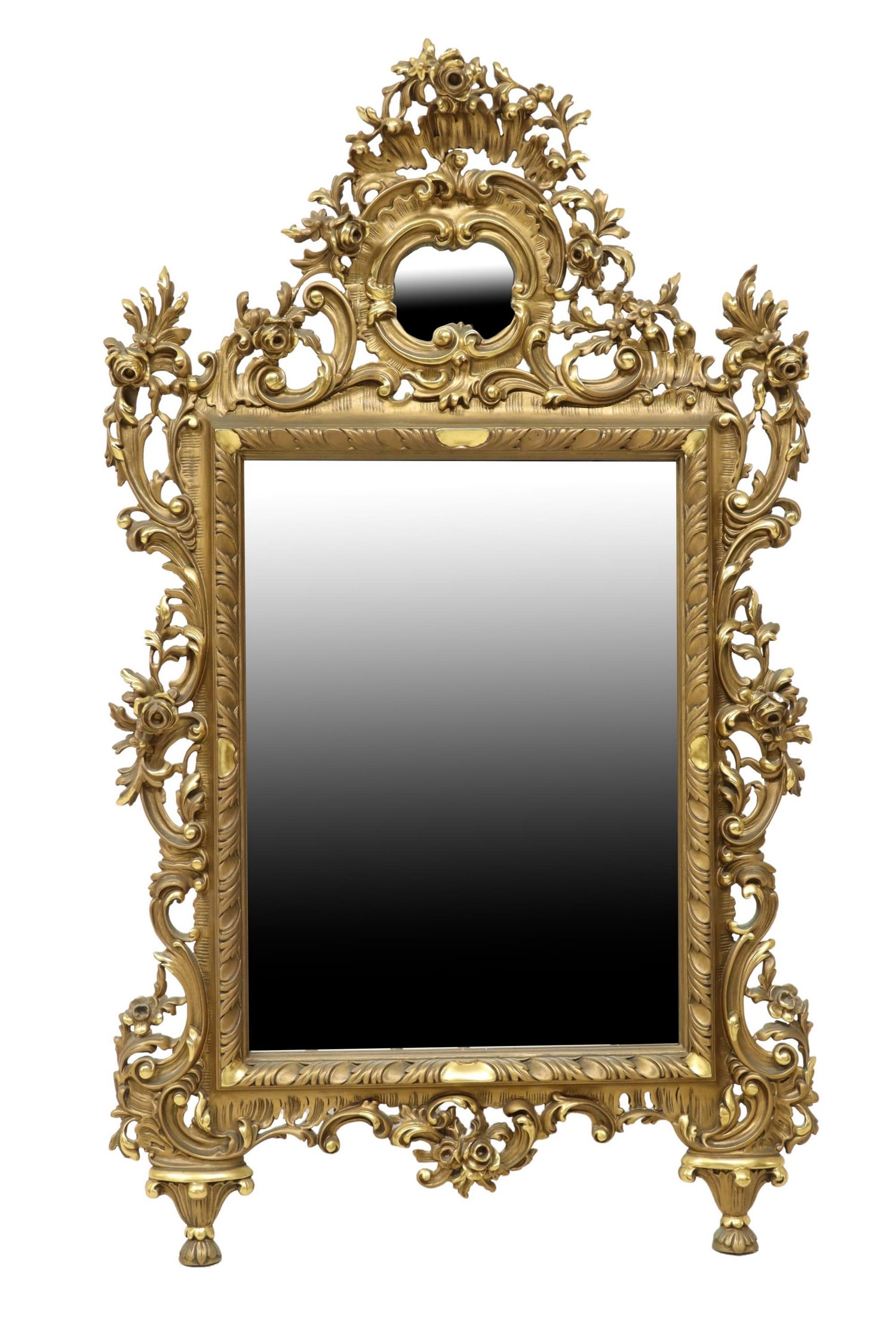 ITALIAN GILTWOOD ROCAILLE MIRROR, 58" X 35" (1 of 3)