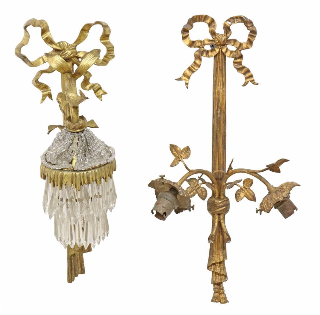 (2) FRENCH LOUIS XVI STYLE GILT SCONCES (1 of 4)