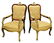 181: (PAIR)LOUIS XV BOULLE STYLE UPHOLSTERED ARM CHAIRS - 3