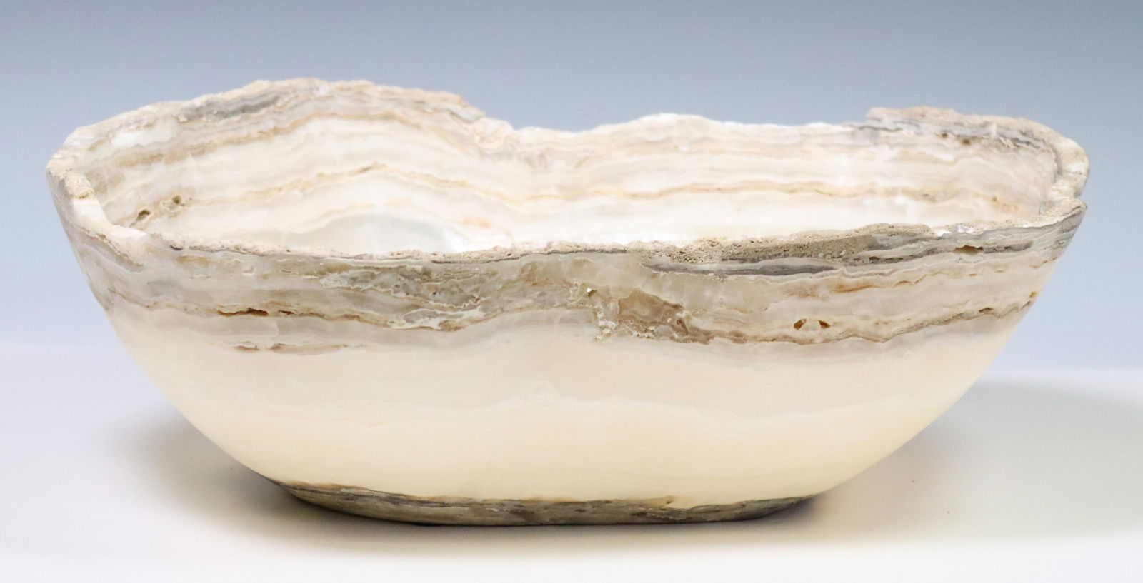 GEOLOGICAL NATURAL EDGE ONYX BOWL, 17.5"W (1 of 3)