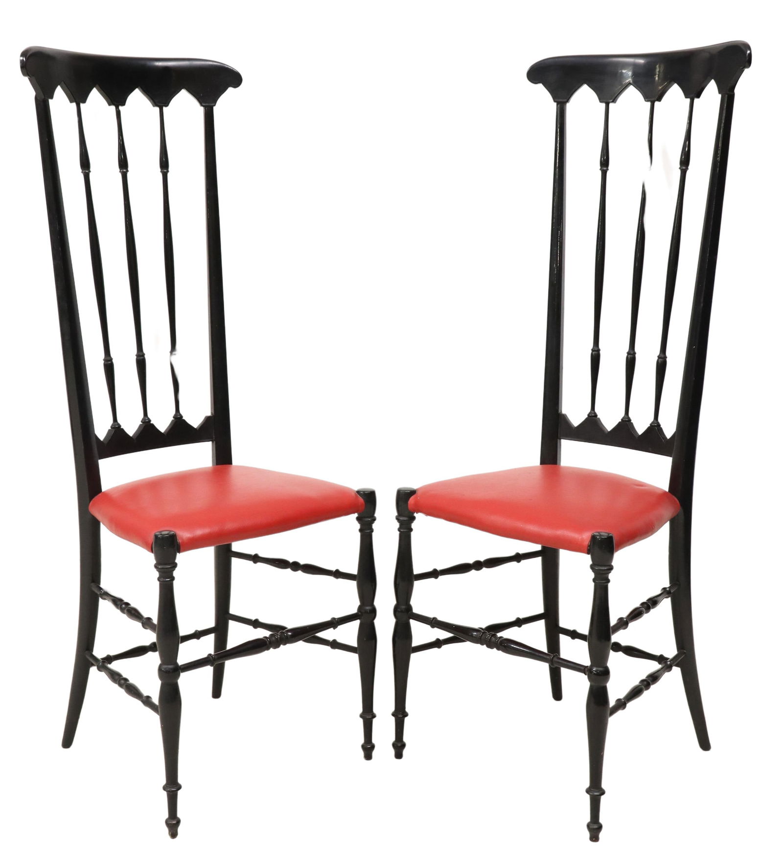 (2) ITALIAN BLACK LACQUERED CHIAVARI CHAIRS (1 of 3)